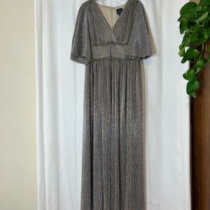 Adrianna Papell metallic dress floor length